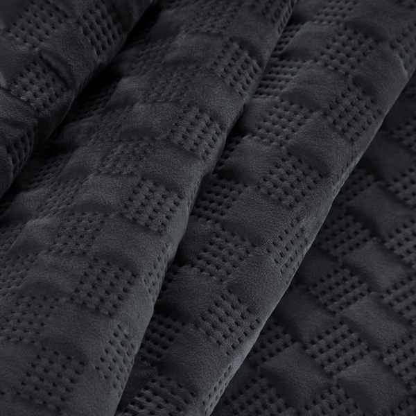 Narzuta 200 x 220 Pikowana Welurowa Sofia4 Czarny