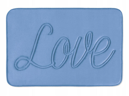 45 x 70 Bathroom Rug Velour Love Blue