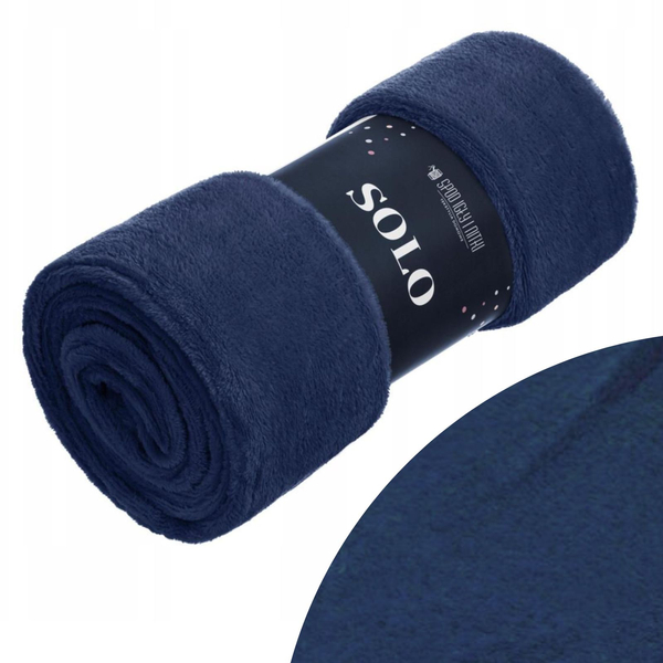 Blanket 200 x 220 Microfiber Solo Navy Blue