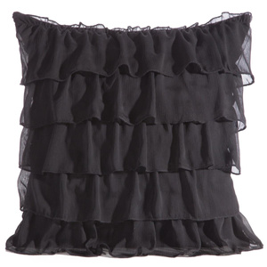 45 x 45 Decorative Daisy Pillowcase Black