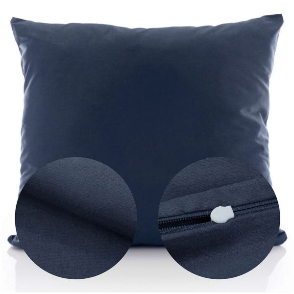 Poszewka Bawełna 50 x 60 Jednolita Ola Granat Navy