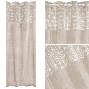 Curtain 140 x 250 Decorative Velvet Glossy Beige