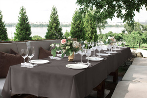 Tablecloth 140x340 Stainproof Classic Savio Graphite