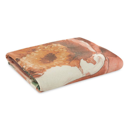 Koc 150 x 200 Bawełna Akryl Chloe Pomarańcz+Krem