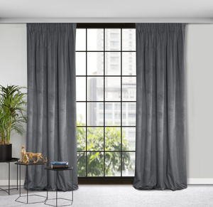 Decorative Curtain D91 Rosa On Tape 140 x 270 Graphite