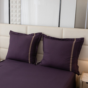 Pościel 200 x 220 3cz Gładka Z Haftem Lumera 04