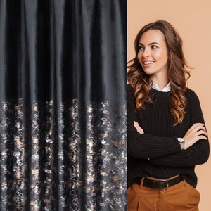 Curtain 140 x 270 Velvet Tape Mirela Black