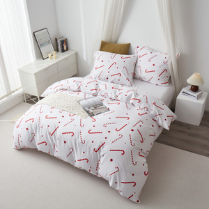 Bedding 140 x 200 2pc Cotton Satin Candycanes