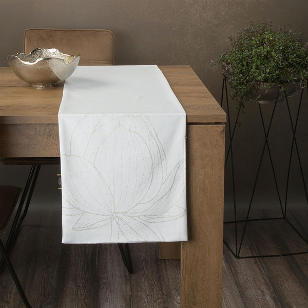 Bieżnik 35 x 180 Dekoracyjny Velvet Blink12 Biały