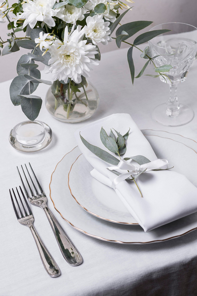 Obrus 120x260 Plamoodporny Klasyczny Elegant Biały