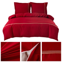 Pościel 160 x 200 3cz Gładka Z Haftem Lumera 07