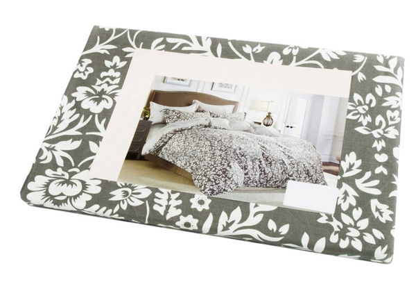 Pościel Satyna Bawełniana w Kwiaty Szara A594 160x200NP 3 części