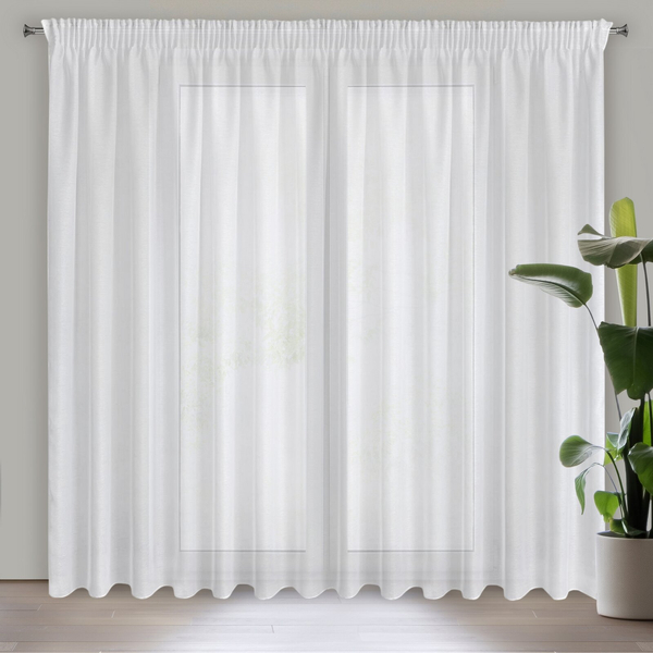 Rebecca Decorative Curtain on Tape 300 x 270 White