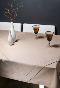 Tablecloth 85 x 85 Stainproof with Purl pattern 240_Beige