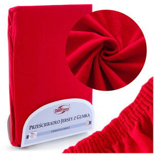 Jersey sheet with elastic 016_D Red 200x220