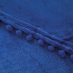 Blanket 150 x 200 Microfiber Pompie Pompoms Navy Blue