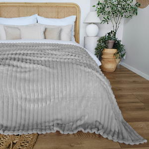 Koc 160 x 200  Mikrofibra Tłoczona Pasy Nuvio 02