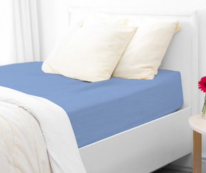 Jersey sheet with elastic 027_D Blue 160x200