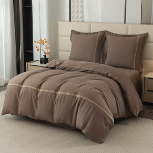 Pościel 160 x 200 3cz Gładka Z Haftem Lumera 03