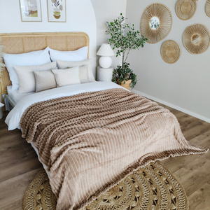 Blanket 160 x 200 Microfiber Stamped Stripes Nuvio 04