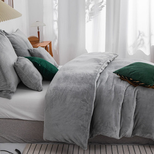 Bedding 220 x 200 3pc Microfiber Teddy Bear Cozy Gray