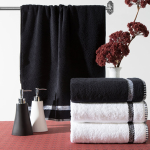 Towel 70 x 140 Bath Frotte Viera 02 Black