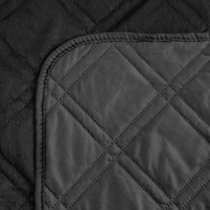 Narzuta 170 x 210 Pikowana Welurowa Luiz8 Czarny