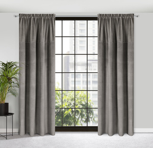 Curtain 140 x 300 Decorative Velvet Milo Gray