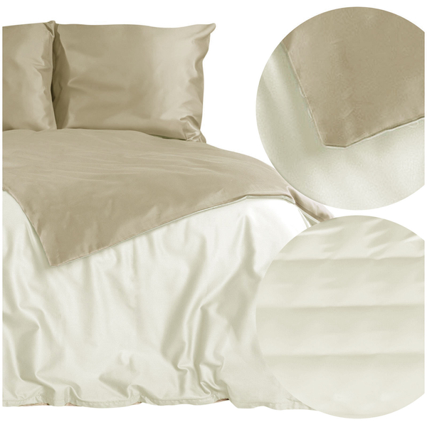 Bedding 160 x 200 3pc Satin Nova3 Cream + Beige