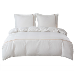 Pościel 160 x 200 3cz Gładka Z Haftem Lumera 01