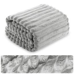 Blanket 160 x 200 Microfiber Stamped Stripes Nuvio 02