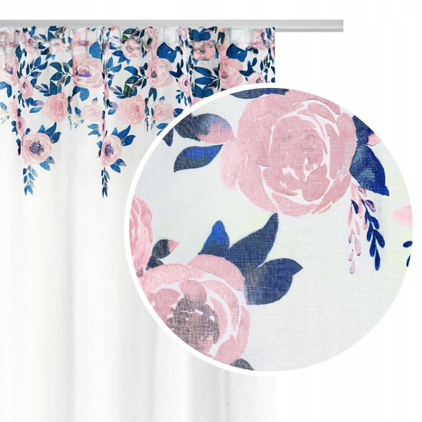 Curtain 140 x 250 Decorative Mansion Tape White