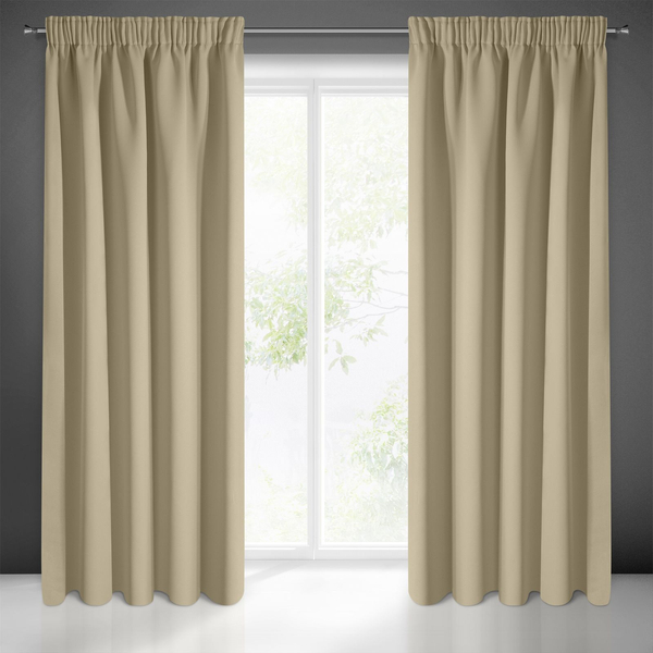 Blackout Logan Tape Curtain 140 x 270 Beige