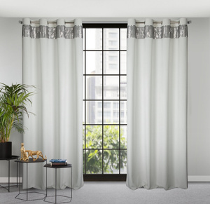 Velvet Jasper Curtain 140 x 250 Sash White