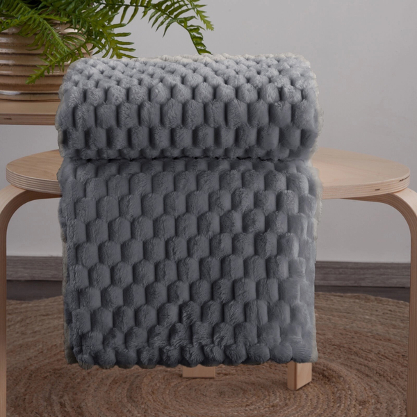 Blanket 200 x 220 Microfiber Design Cindy6 Steel