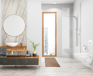 Bathroom rug Sora 50 x 70 11 400 g/m2 Beige