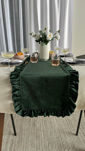 Table Runner 40 x 180 Decorative with Ruffles Ligia 04