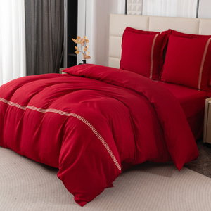 Pościel 160 x 200 3cz Gładka Z Haftem Lumera 07