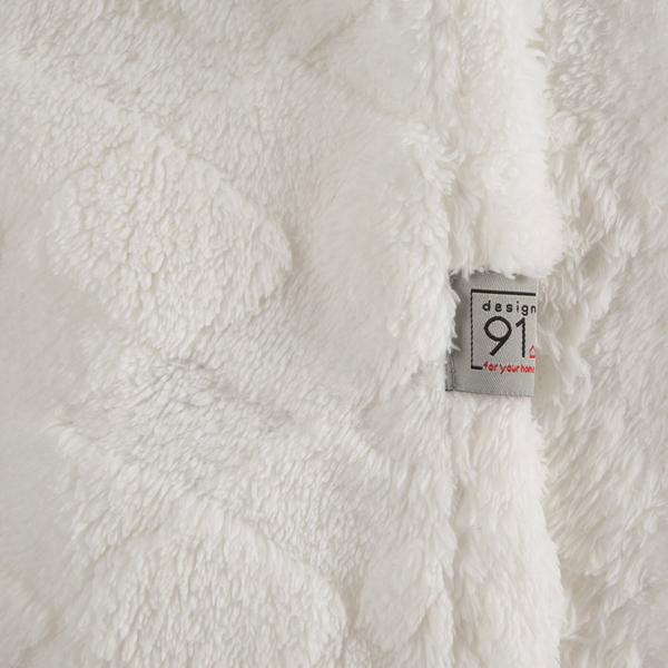 Koc 70 x 160 Tłoczony Pluszowy Nancy Krem