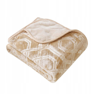 Blanket 160 x 200 Acrylic Stamped Vito Beige