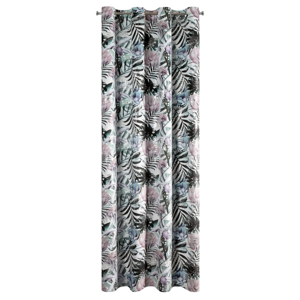 Zasłona 140 x 250 Dekoracyjna Malibu Biały+Srebrny