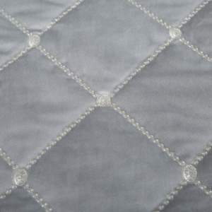 220 x 240 Decorative Velour Bedspread Amareta Silver