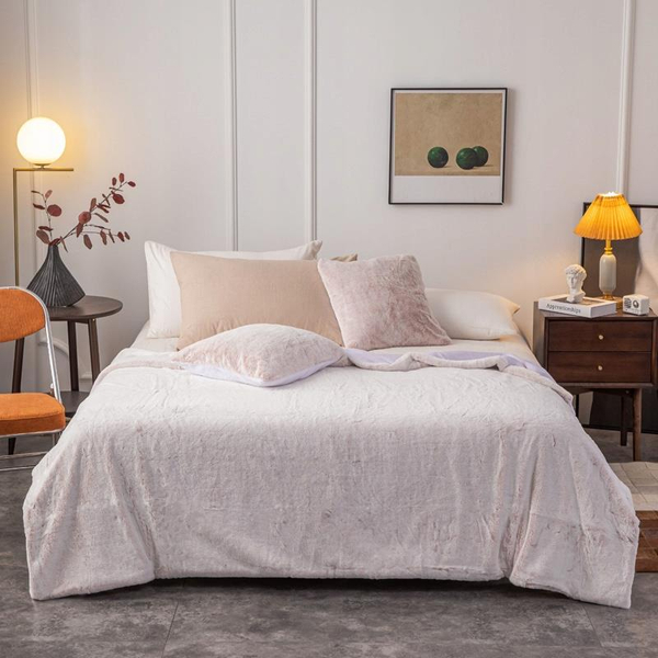 45 x 45 Decorative Fur Pillowcase Rabbit Powder