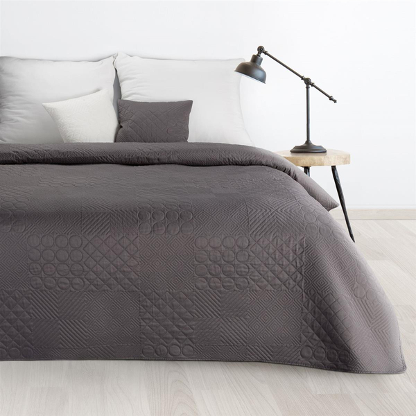 Bedspread 220 x 240 Quilted Decorative Boni5 Graphite