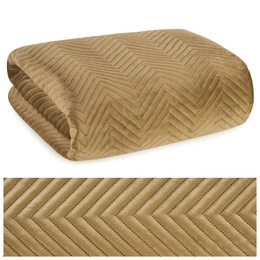 Narzuta 170 x 210 Dekoracyjna Welurowa Sofia Miód