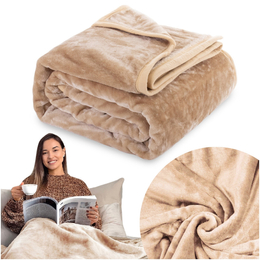 Koc 200 x 220 Akrylowy Jednolity Ciepły Yasemin 01