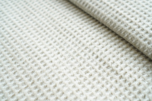 150 x 200 Cotton-Acrylic Blanket Check Taupe