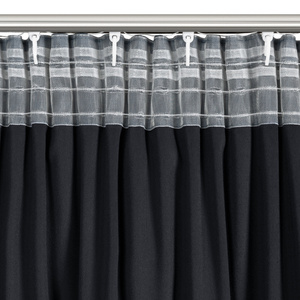 Curtain 140 x 270 Velvet with Ruffle Dani Black