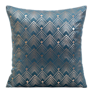 40 x 40 Decorative Velvet pillowcase Elen Blue+Grey