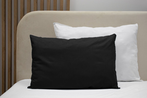 Poszewka Bawełna 50 x 80 Jednolita Ola Czarna Black